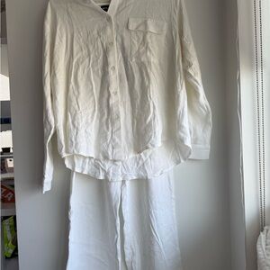 PrettyLittleThing white Button-Up Blouse Set